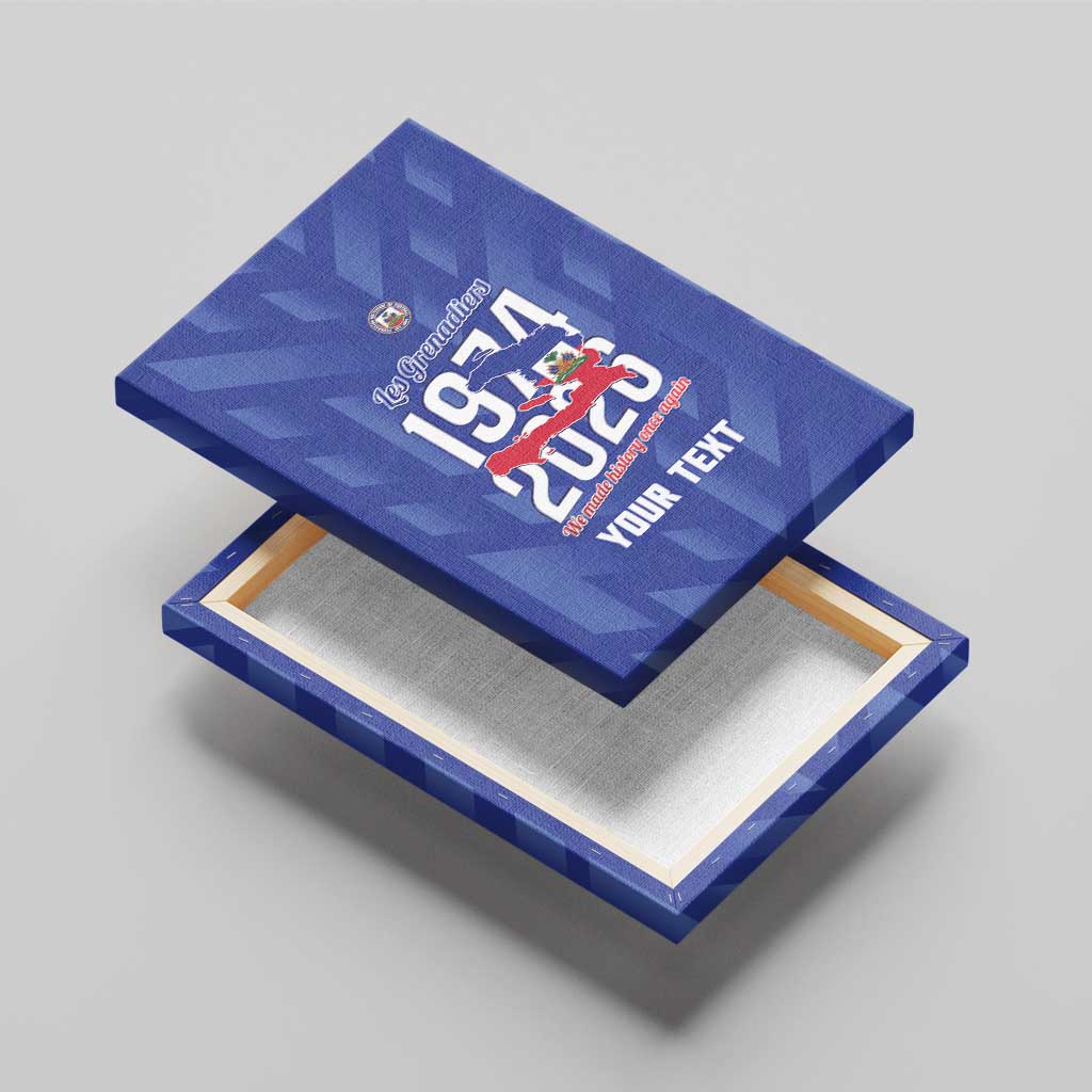 Personalized Haiti Football Canvas Wall Art Les Grenadiers Made History Once Again Blue Color - Wonder Print Shop