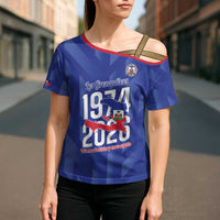 Personalized Haiti Football Cross Shoulder Shirt Les Grenadiers Made History Once Again Blue Color - Wonder Print Shop