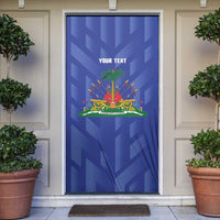 Personalized Haiti Football Door Cover Les Grenadiers Made History Once Again Blue Color - Wonder Print Shop