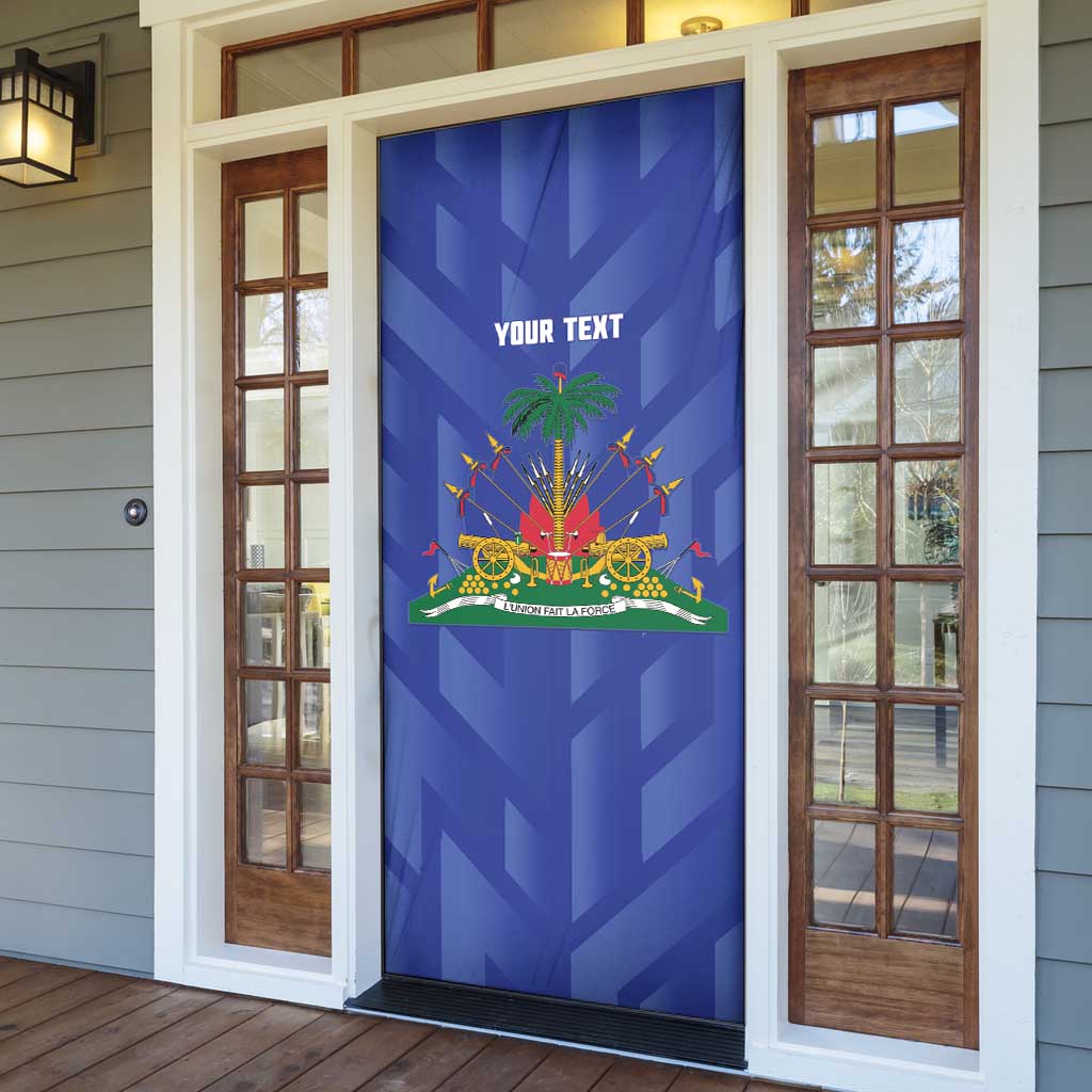 Personalized Haiti Football Door Cover Les Grenadiers Made History Once Again Blue Color - Wonder Print Shop