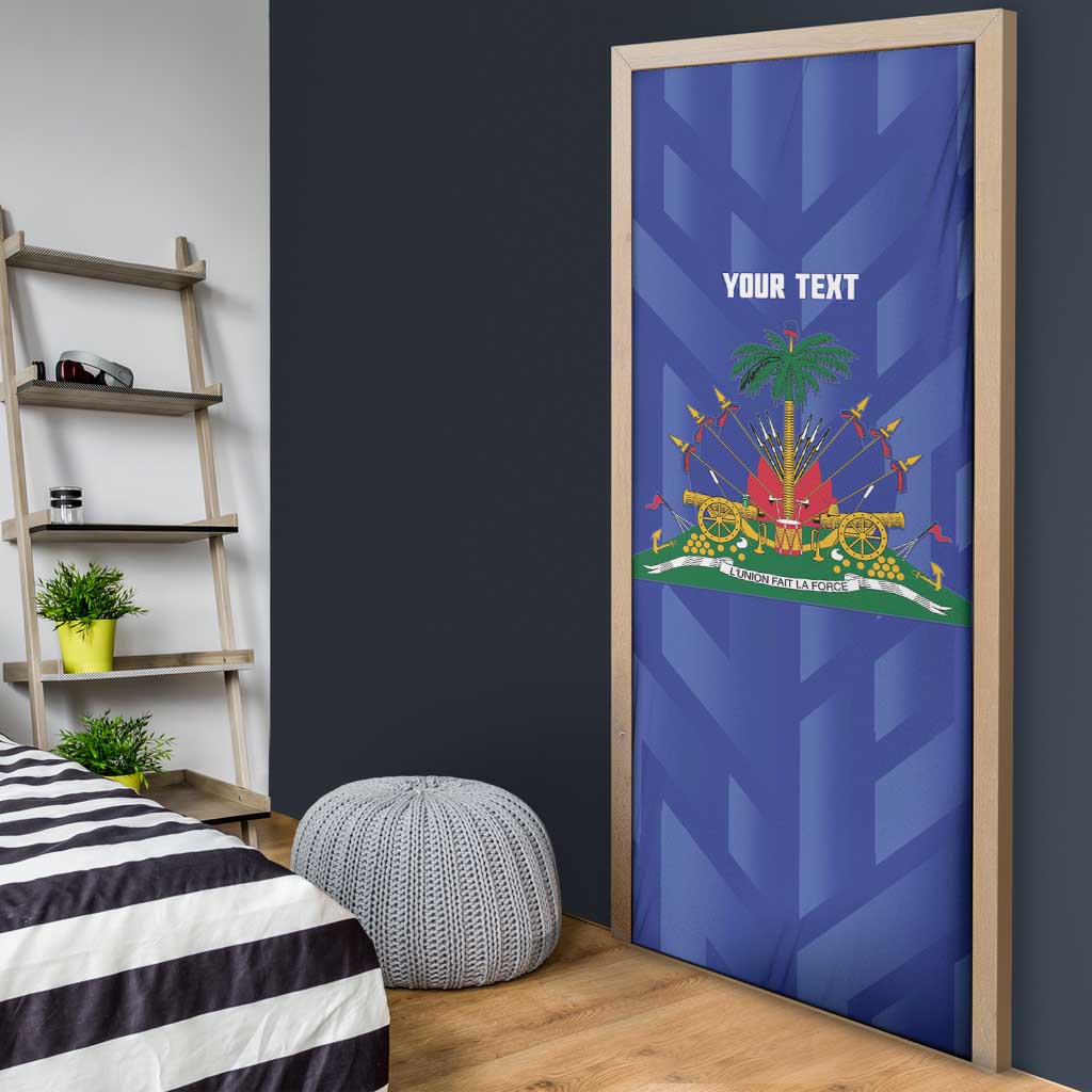 Personalized Haiti Football Door Cover Les Grenadiers Made History Once Again Blue Color - Wonder Print Shop