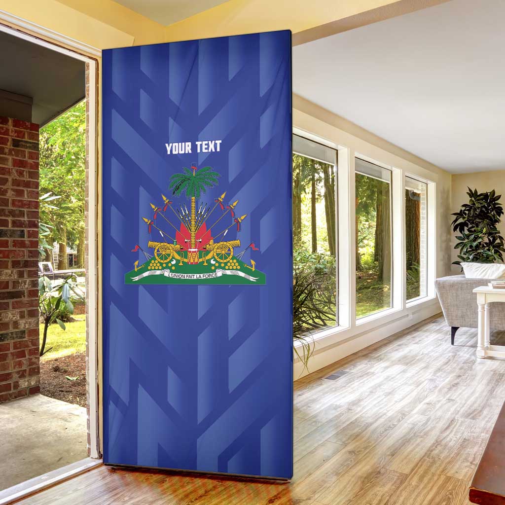 Personalized Haiti Football Door Cover Les Grenadiers Made History Once Again Blue Color - Wonder Print Shop
