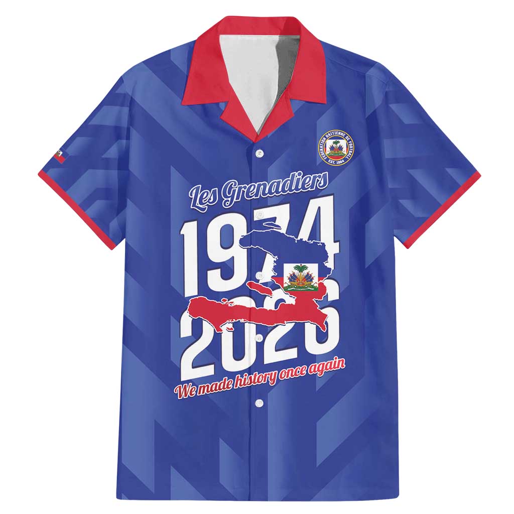 Personalized Haiti Football Family Matching Mermaid Dress and Hawaiian Shirt Les Grenadiers Made History Once Again Blue Color - Wonder Print Shop