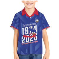 Personalized Haiti Football Family Matching Mermaid Dress and Hawaiian Shirt Les Grenadiers Made History Once Again Blue Color - Wonder Print Shop
