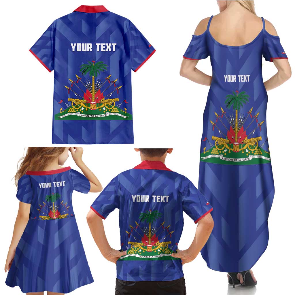 Personalized Haiti Football Family Matching Summer Maxi Dress and Hawaiian Shirt Les Grenadiers Made History Once Again Blue Color - Wonder Print Shop