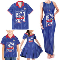 Personalized Haiti Football Family Matching Tank Maxi Dress and Hawaiian Shirt Les Grenadiers Made History Once Again Blue Color - Wonder Print Shop