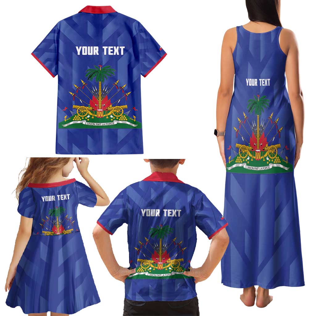 Personalized Haiti Football Family Matching Tank Maxi Dress and Hawaiian Shirt Les Grenadiers Made History Once Again Blue Color - Wonder Print Shop