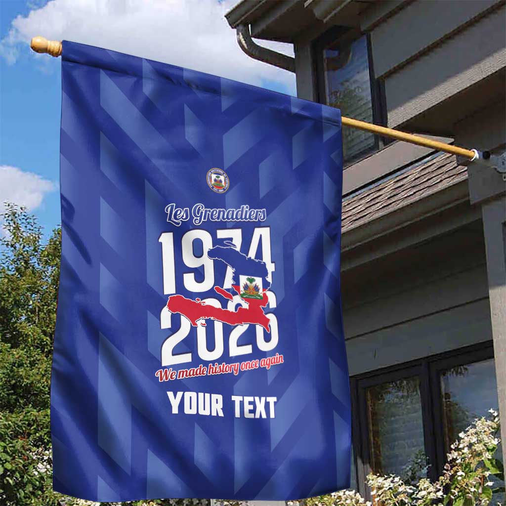 Personalized Haiti Football Garden Flag Les Grenadiers Made History Once Again Blue Color - Wonder Print Shop
