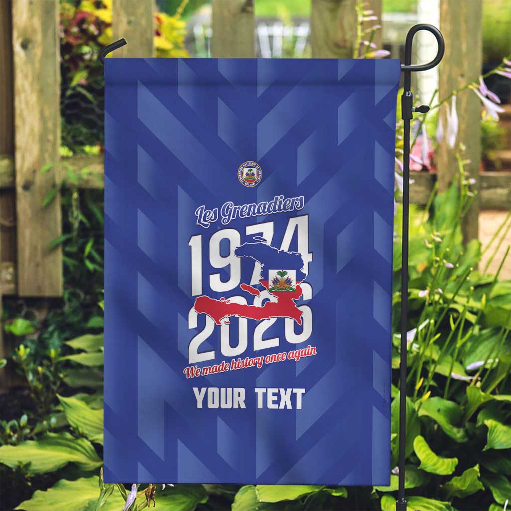 Personalized Haiti Football Garden Flag Les Grenadiers Made History Once Again Blue Color - Wonder Print Shop