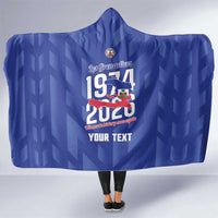 Personalized Haiti Football Hooded Blanket Les Grenadiers Made History Once Again Blue Color - Wonder Print Shop