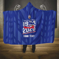 Personalized Haiti Football Hooded Blanket Les Grenadiers Made History Once Again Blue Color - Wonder Print Shop