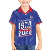 Personalized Haiti Football Kid Hawaiian Shirt Les Grenadiers Made History Once Again Blue Color - Wonder Print Shop