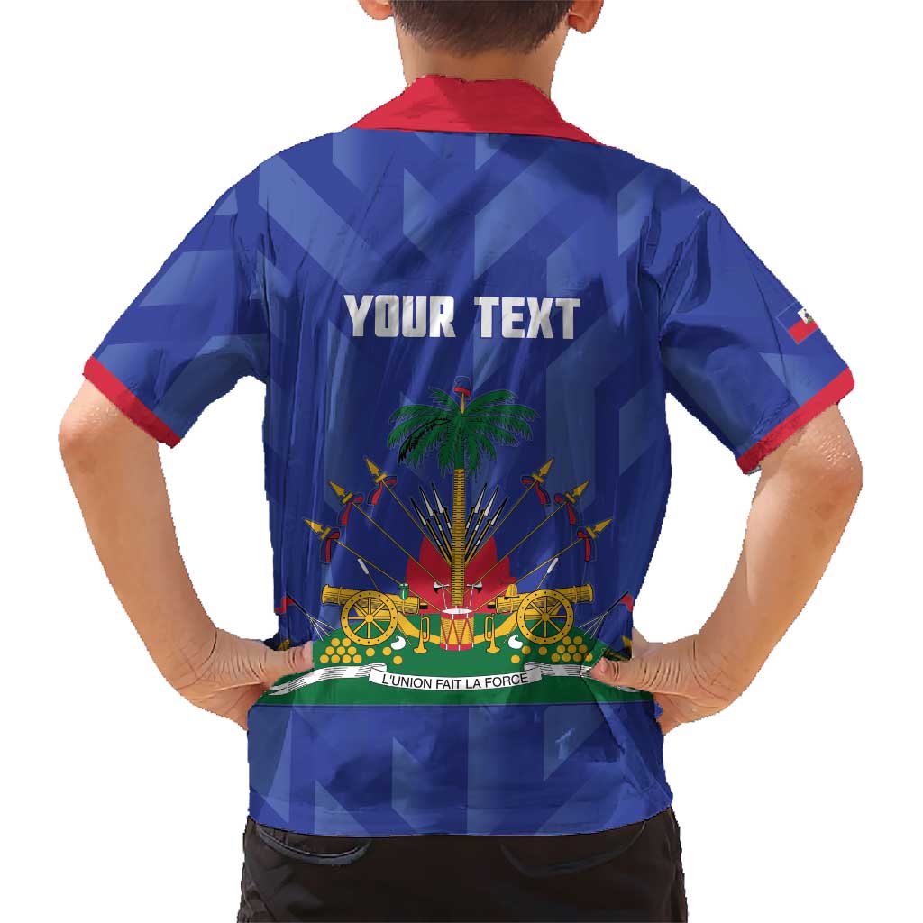 Personalized Haiti Football Kid Hawaiian Shirt Les Grenadiers Made History Once Again Blue Color - Wonder Print Shop