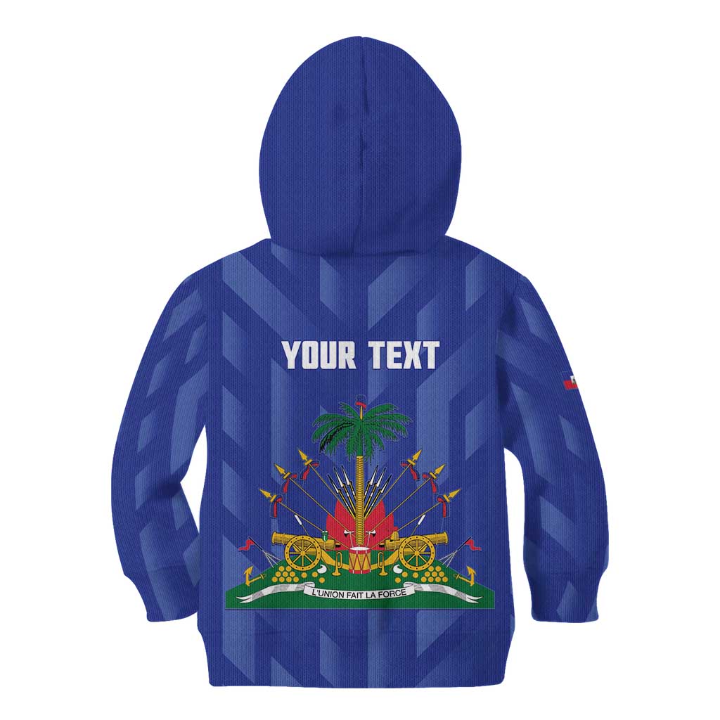 Personalized Haiti Football Kid Hoodie Les Grenadiers Made History Once Again Blue Color - Wonder Print Shop