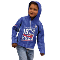 Personalized Haiti Football Kid Hoodie Les Grenadiers Made History Once Again Blue Color - Wonder Print Shop