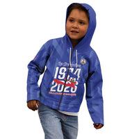 Personalized Haiti Football Kid Hoodie Les Grenadiers Made History Once Again Blue Color - Wonder Print Shop