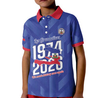 Personalized Haiti Football Kid Polo Shirt Les Grenadiers Made History Once Again Blue Color - Wonder Print Shop