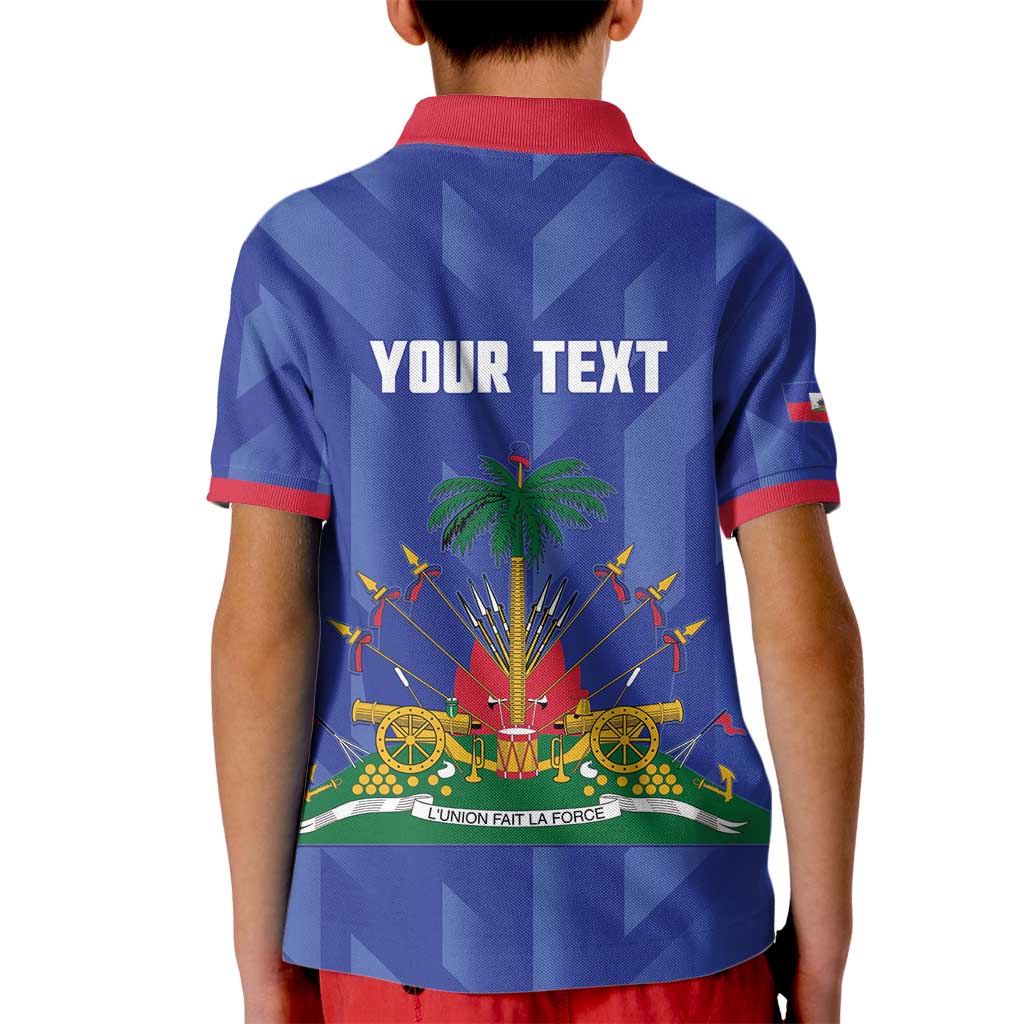 Personalized Haiti Football Kid Polo Shirt Les Grenadiers Made History Once Again Blue Color - Wonder Print Shop