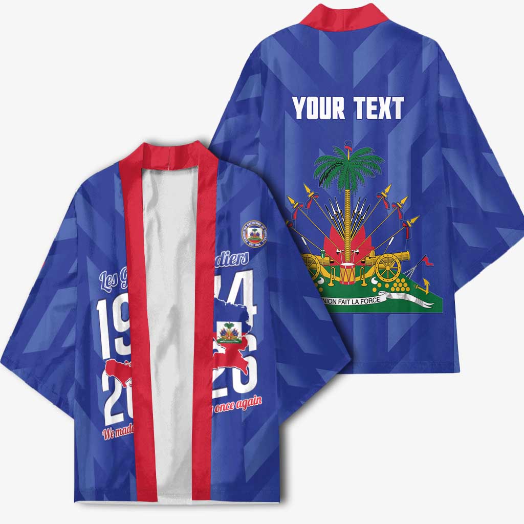 Personalized Haiti Football Kimono Les Grenadiers Made History Once Again Blue Color - Wonder Print Shop