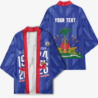Personalized Haiti Football Kimono Les Grenadiers Made History Once Again Blue Color - Wonder Print Shop