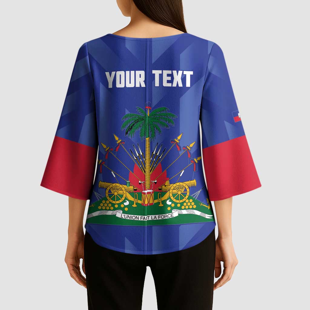 Personalized Haiti Football Kimono Sleeve Blouse Les Grenadiers Made History Once Again Blue Color - Wonder Print Shop