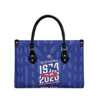 Personalized Haiti Football Leather Bag Les Grenadiers Made History Once Again Blue Color - Wonder Print Shop