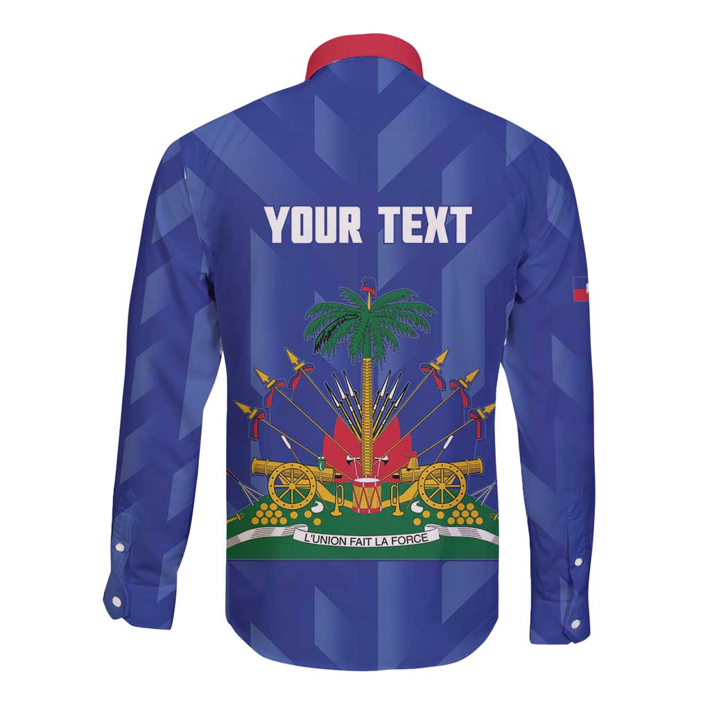 Personalized Haiti Football Long Sleeve Button Shirt Les Grenadiers Made History Once Again Blue Color - Wonder Print Shop