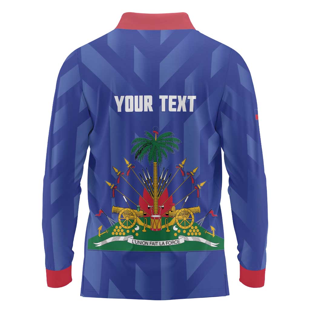 Personalized Haiti Football Long Sleeve Polo Shirt Les Grenadiers Made History Once Again Blue Color - Wonder Print Shop