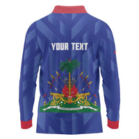 Personalized Haiti Football Long Sleeve Polo Shirt Les Grenadiers Made History Once Again Blue Color - Wonder Print Shop