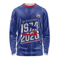Personalized Haiti Football Long Sleeve Shirt Les Grenadiers Made History Once Again Blue Color - Wonder Print Shop