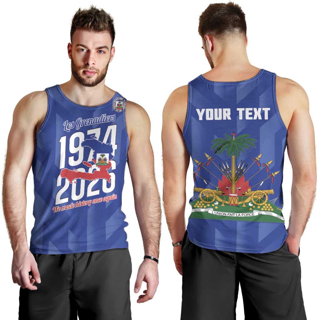 Personalized Haiti Football Men Tank Top Les Grenadiers Made History Once Again Blue Color - Wonder Print Shop