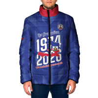 Personalized Haiti Football Padded Jacket Les Grenadiers Made History Once Again Blue Color - Wonder Print Shop