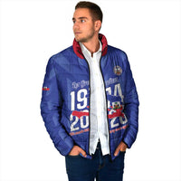 Personalized Haiti Football Padded Jacket Les Grenadiers Made History Once Again Blue Color - Wonder Print Shop
