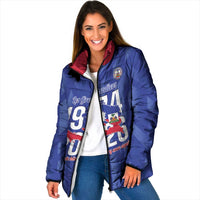 Personalized Haiti Football Padded Jacket Les Grenadiers Made History Once Again Blue Color - Wonder Print Shop