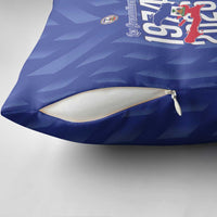 Personalized Haiti Football Pillow Cover Les Grenadiers Made History Once Again Blue Color - Wonder Print Shop