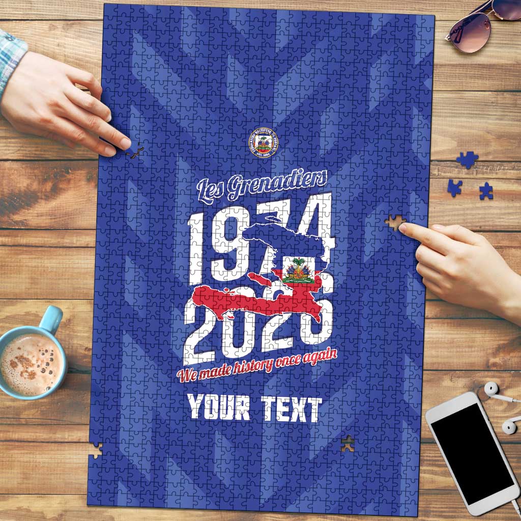 Personalized Haiti Football Puzzle Les Grenadiers Made History Once Again Blue Color - Wonder Print Shop