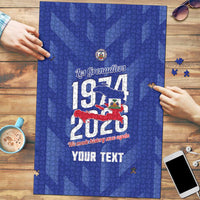 Personalized Haiti Football Puzzle Les Grenadiers Made History Once Again Blue Color - Wonder Print Shop
