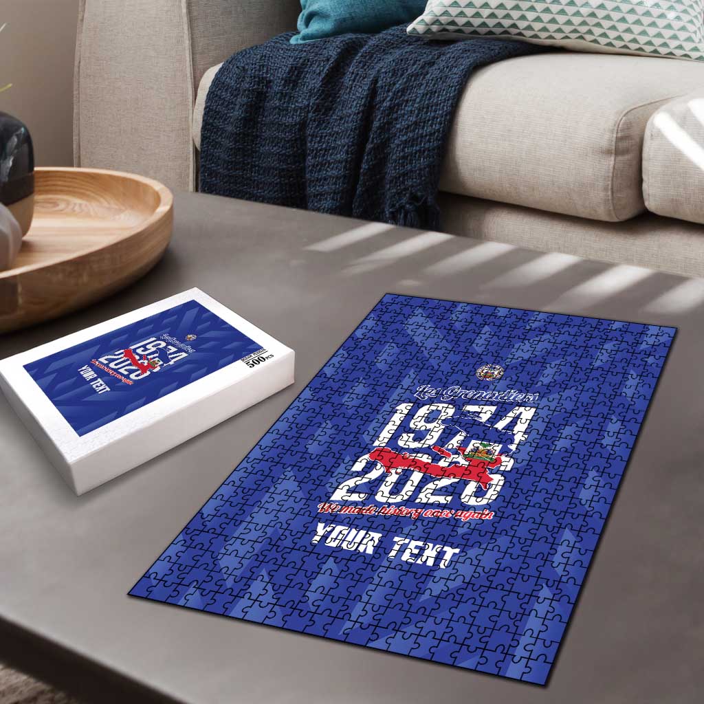 Personalized Haiti Football Puzzle Les Grenadiers Made History Once Again Blue Color - Wonder Print Shop