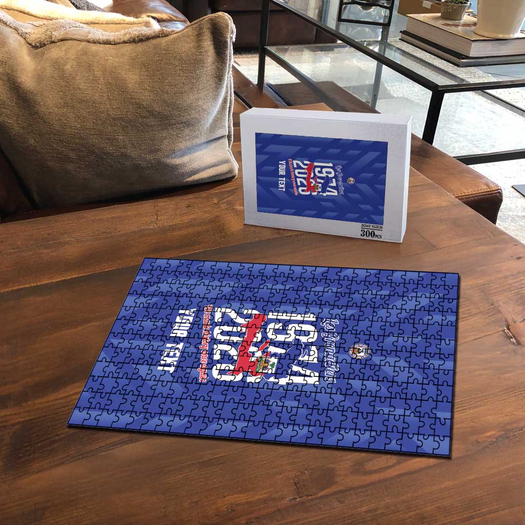 Personalized Haiti Football Puzzle Les Grenadiers Made History Once Again Blue Color - Wonder Print Shop