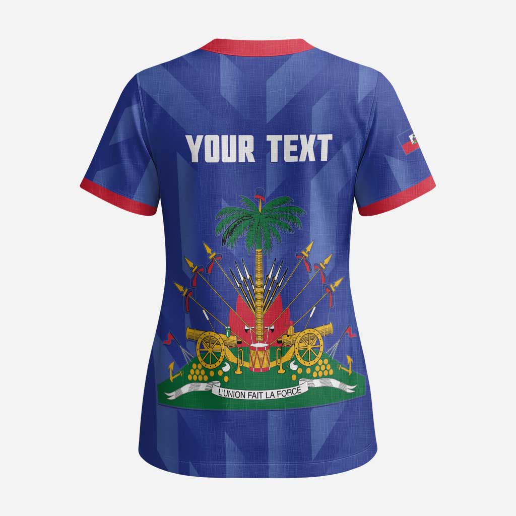 Personalized Haiti Football Scrub Top Les Grenadiers Made History Once Again Blue Color - Wonder Print Shop