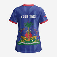 Personalized Haiti Football Scrub Top Les Grenadiers Made History Once Again Blue Color - Wonder Print Shop