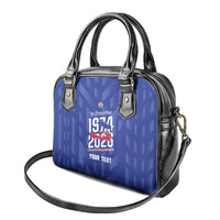 Personalized Haiti Football Shoulder Handbag Les Grenadiers Made History Once Again Blue Color - Wonder Print Shop