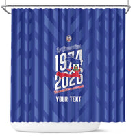 Personalized Haiti Football Shower Curtain Les Grenadiers Made History Once Again Blue Color - Wonder Print Shop