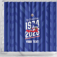 Personalized Haiti Football Shower Curtain Les Grenadiers Made History Once Again Blue Color - Wonder Print Shop