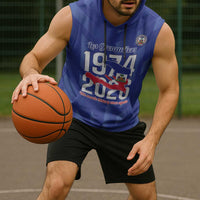 Personalized Haiti Football Sleeveless Hoodie Les Grenadiers Made History Once Again Blue Color - Wonder Print Shop