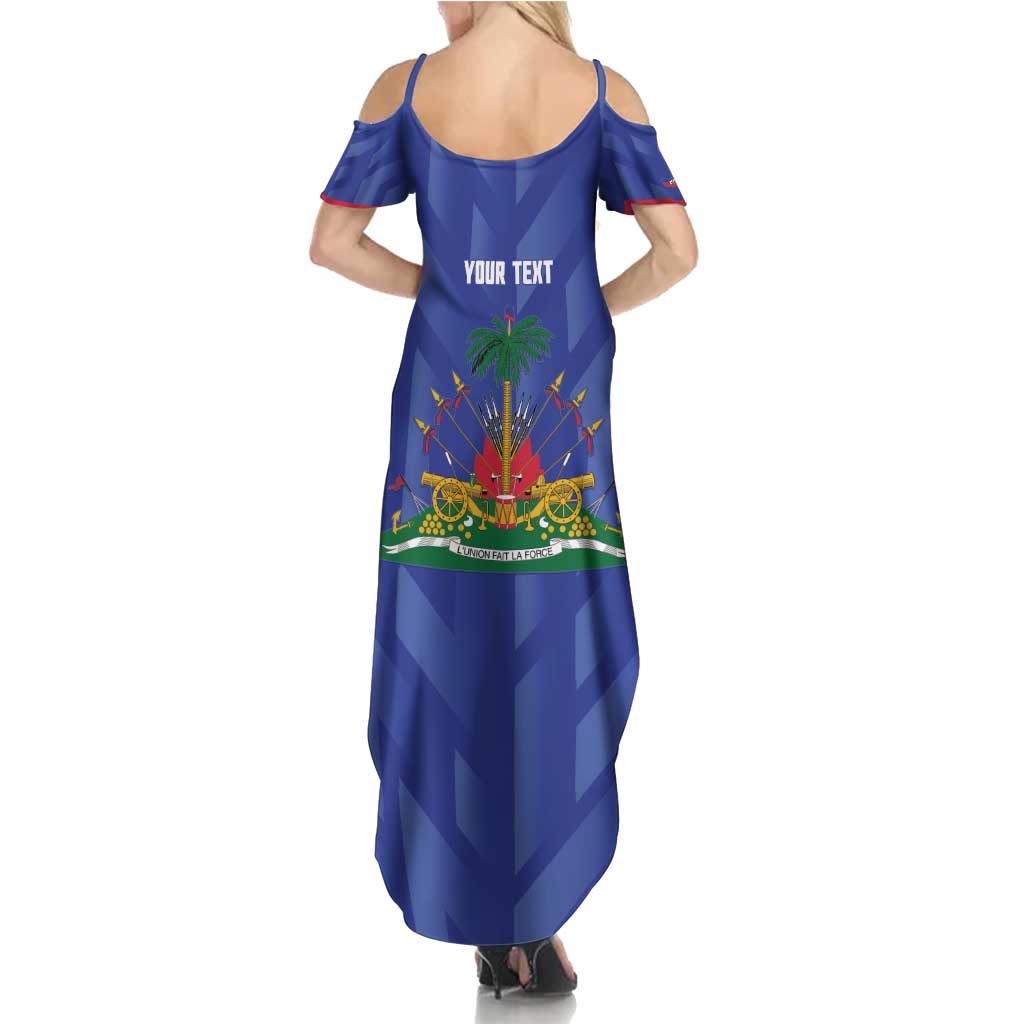 Personalized Haiti Football Summer Maxi Dress Les Grenadiers Made History Once Again Blue Color - Wonder Print Shop