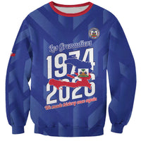 Personalized Haiti Football Sweatshirt Les Grenadiers Made History Once Again Blue Color - Wonder Print Shop