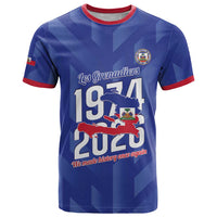Personalized Haiti Football T Shirt Les Grenadiers Made History Once Again Blue Color - Wonder Print Shop