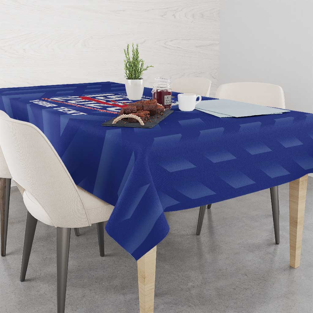 Personalized Haiti Football Tablecloth Les Grenadiers Made History Once Again Blue Color - Wonder Print Shop