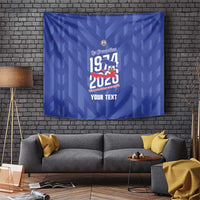Personalized Haiti Football Tapestry Les Grenadiers Made History Once Again Blue Color - Wonder Print Shop